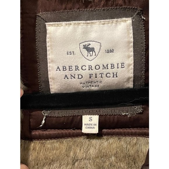 A&F Authentic Vintage Brown Puffer Winter Jacket - Picture 3 of 7